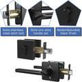 5 Pack Square Lever Handle for Closet Keyless Non-Locking Heavy Duty Interior Doors Passage Door Lever Black Finish Reversible Left or Right X1701