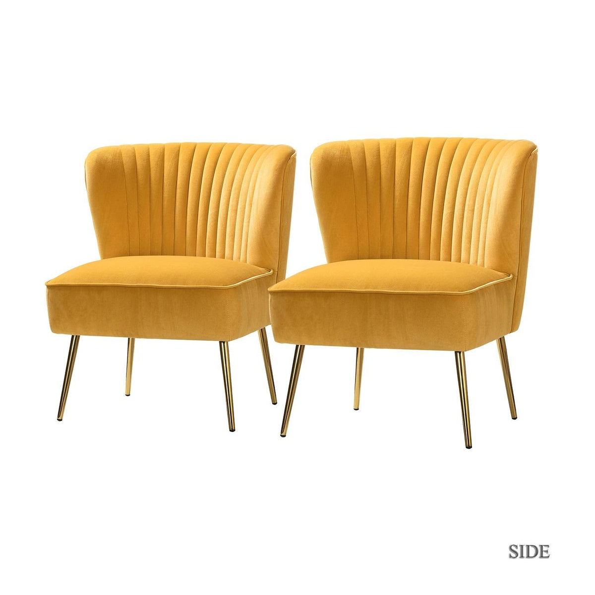 Grey Gold Legs Side Chair Set of 2 C214156