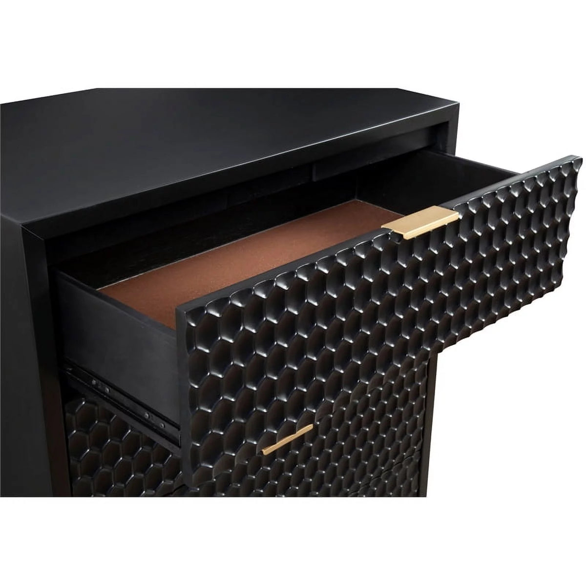 5 Drawer Chest and Wood Desk Set in Black N304