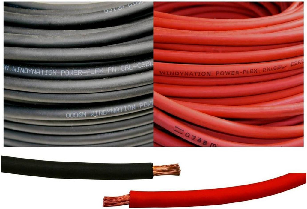 4 Gauge 4 AWG 15 Feet Red + 15 Feet Black (30 Feet Total) Pure Copper Flexible Cable Wire R377
