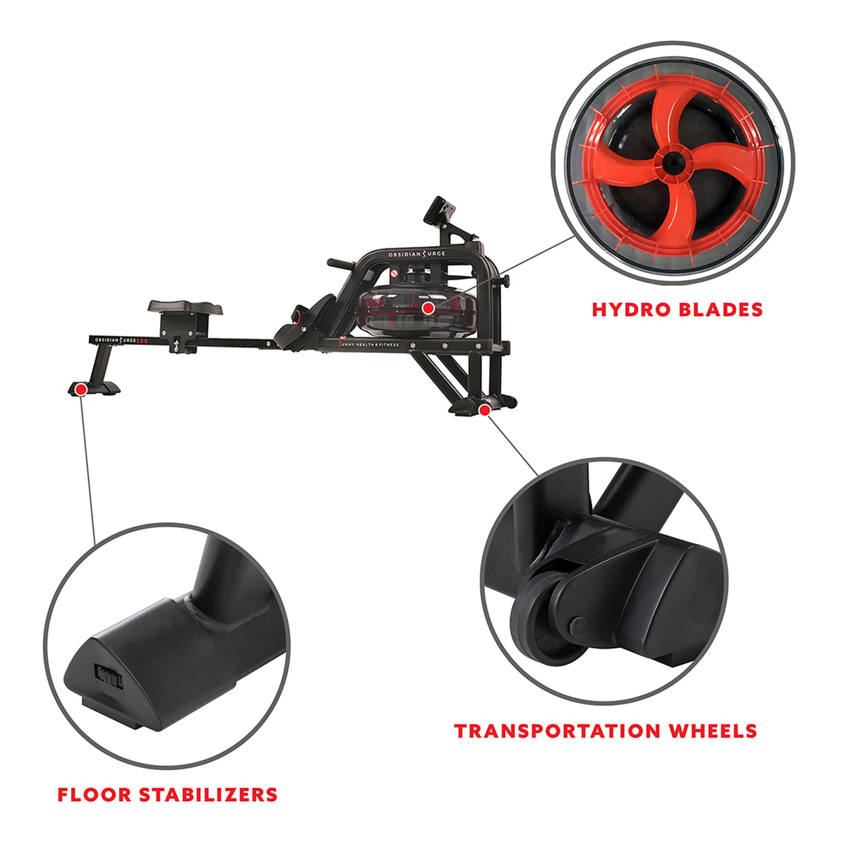 Water Rowing Machine with LCD Monitor W74854