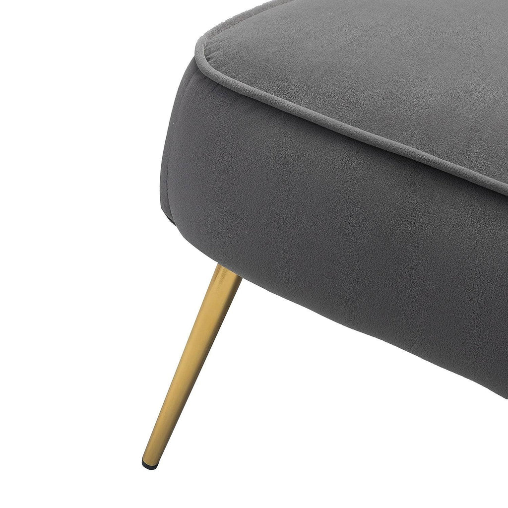 Grey Gold Legs Side Chair Set of 2 C214156