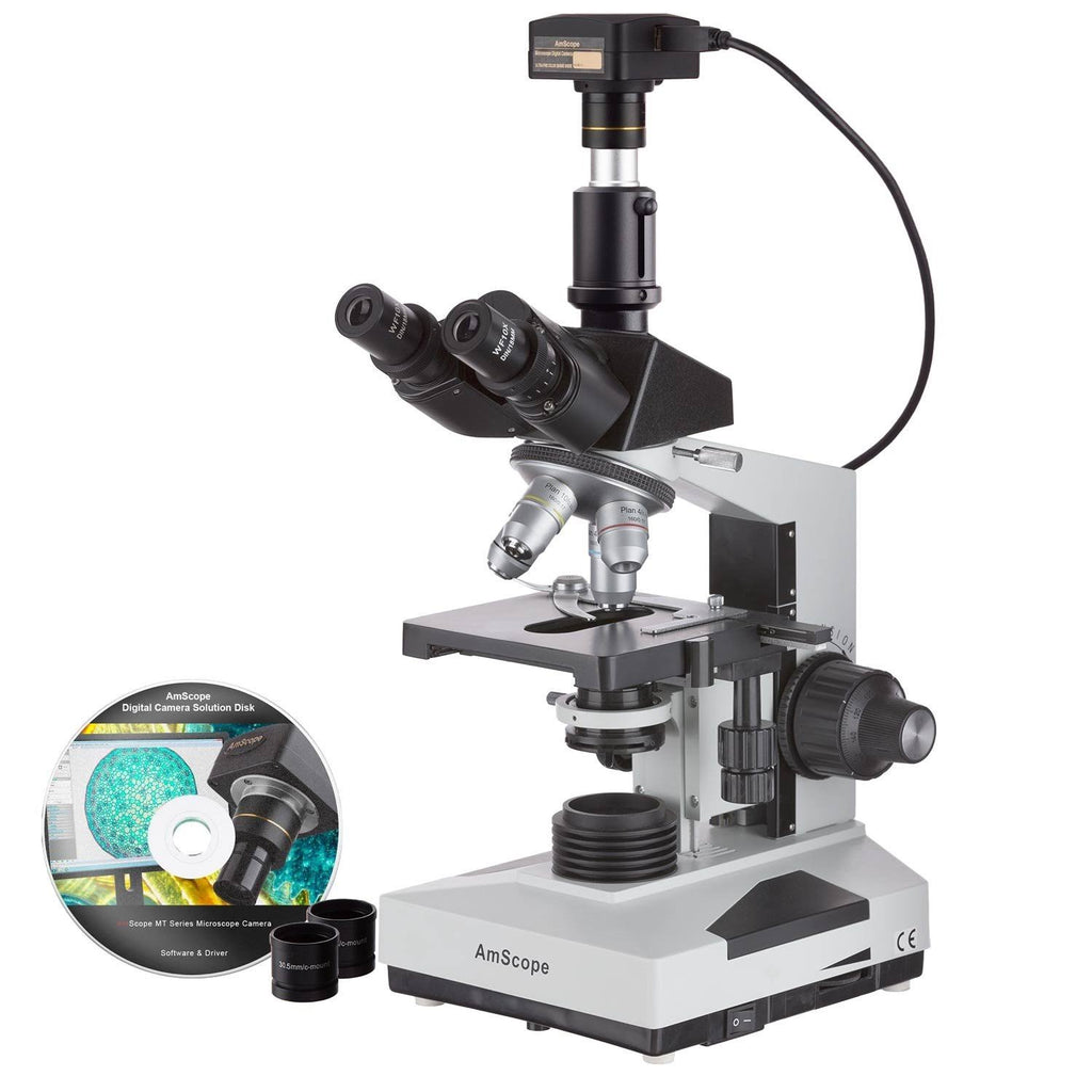Trinocular Biological Compound Microscope with Plan Objectives and 14MP USB Digital Camera Z631374