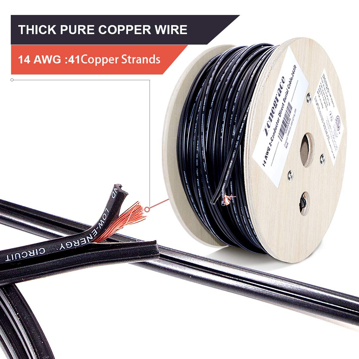 14AWG 2-Conductor Direct Burial Wire, 265ft R265442