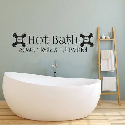 Hot Bath Soak Relax Unwind Vinyl Wall Decal Sticker 96x22 Dark Blue J63369