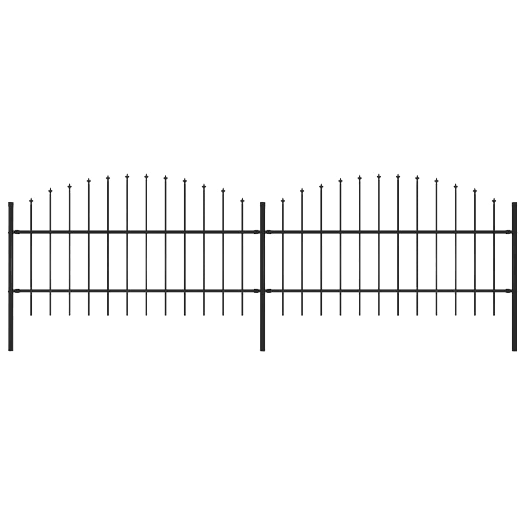 Black Steel Garden Fence with Spear Top 5.6& V762287