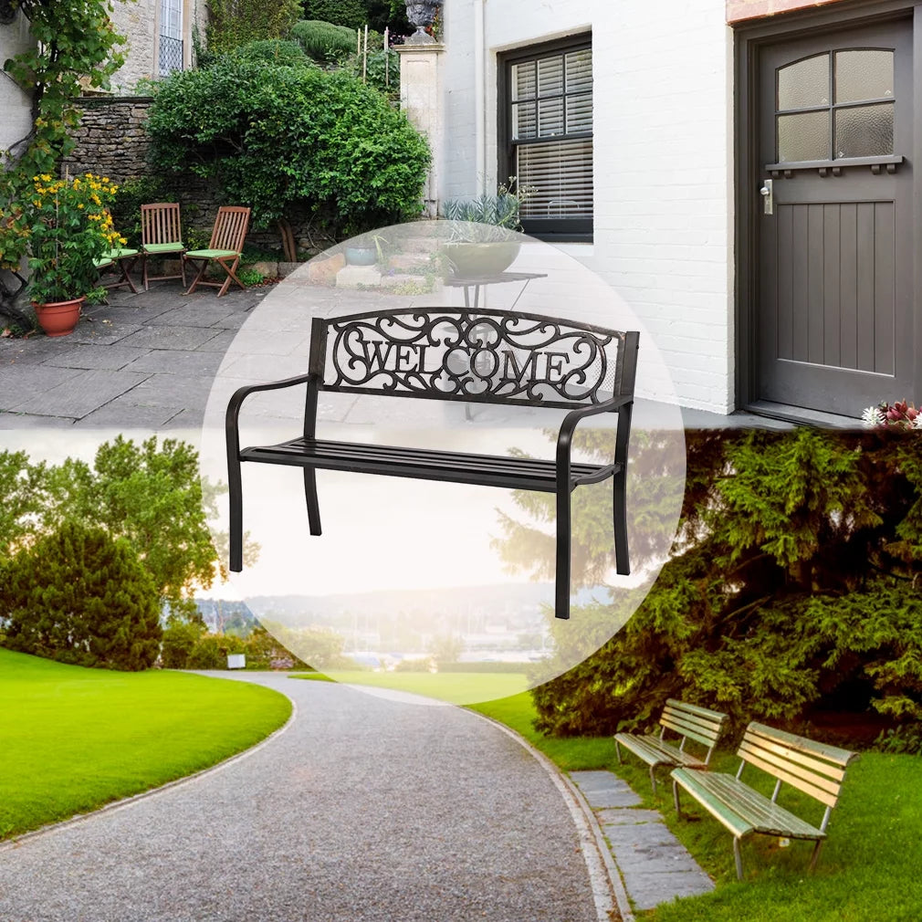 50in Metal Outdoor Bench U7678