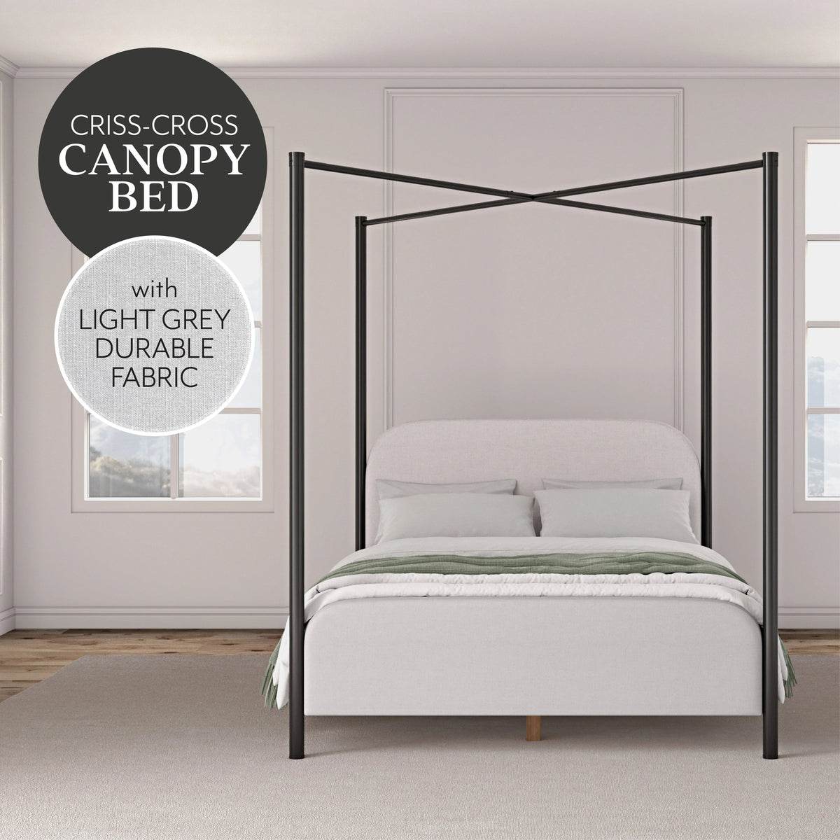 Queen Metal Canopy Bed C3459