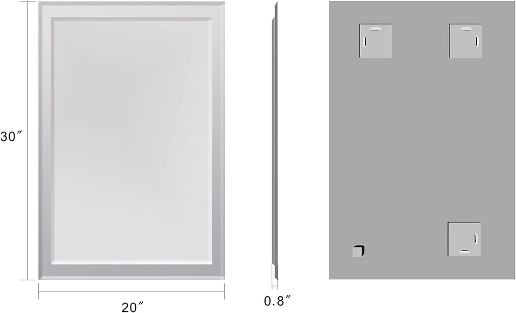 Frameless Rectangular Wall Mounted Double-Layer Mirror N162245