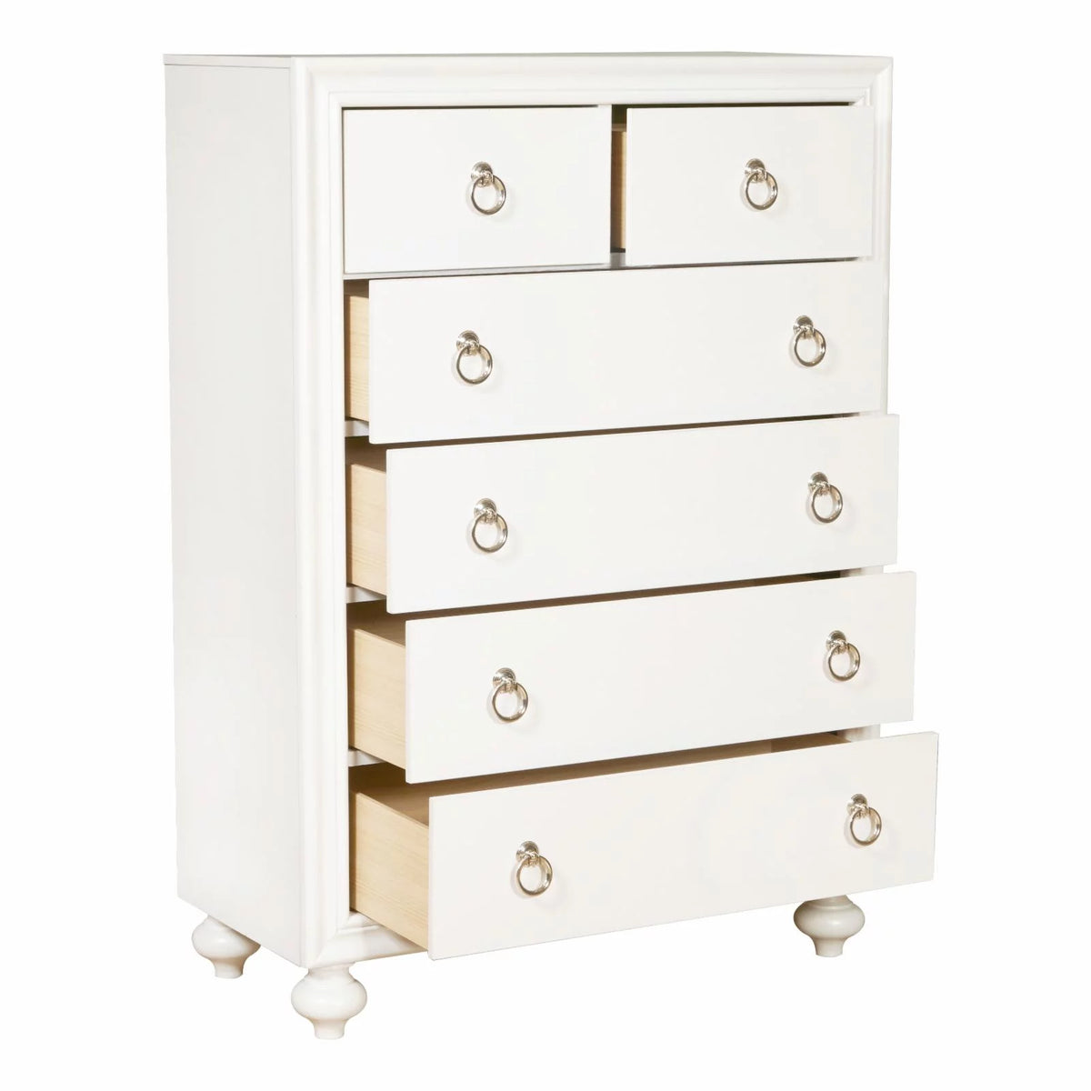 White Six Drawer Wood Chest X154