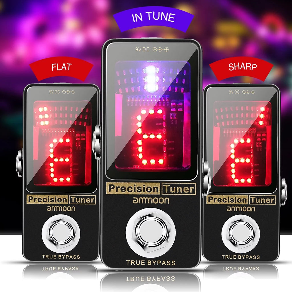 Metal Shell Tuner Pedal Led Display Precision Bypass Bass Tuner L69308