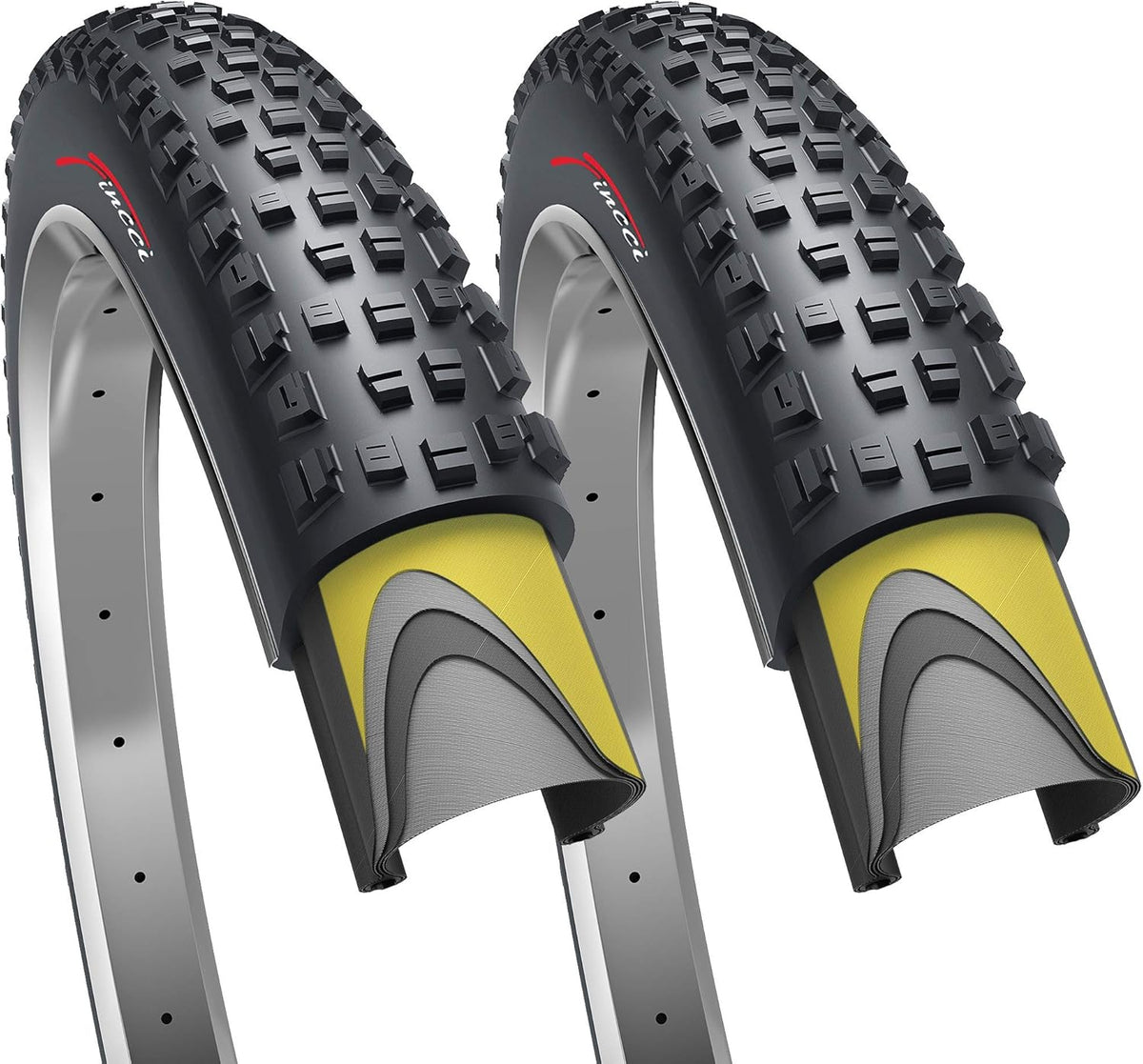 Pair 27.5 x 2.35 Inch 60 TPI Foldable All Mountain Enduro Tires with Nylon Protection S8026