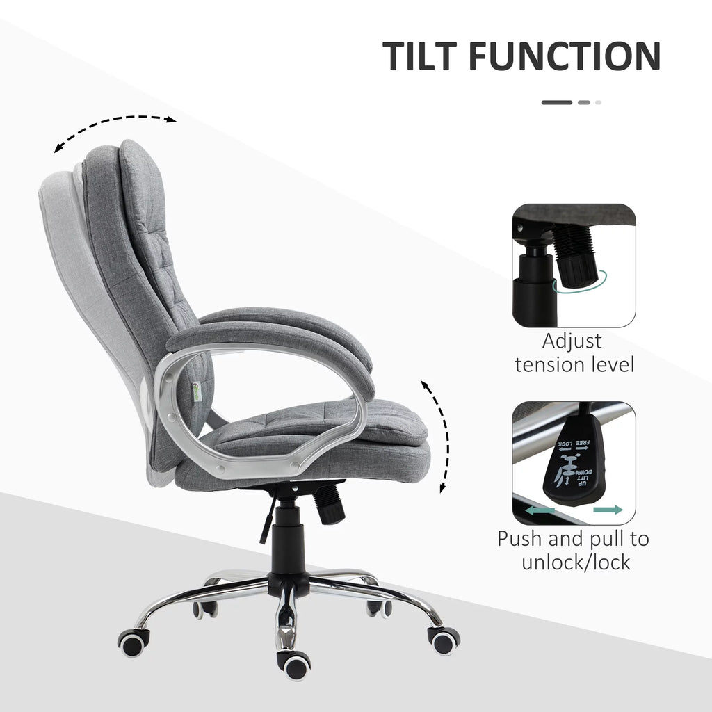 Grey Executive Chair with Adjustable Height V7604