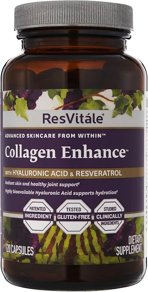 Collagen Enhance Beauty Supplement with Hyaluronic Acid & Resveratrol 120 Capsules C24881