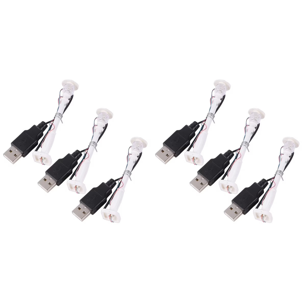 6 Pcs Mini LED White Roller Skates Toe Caps T436564