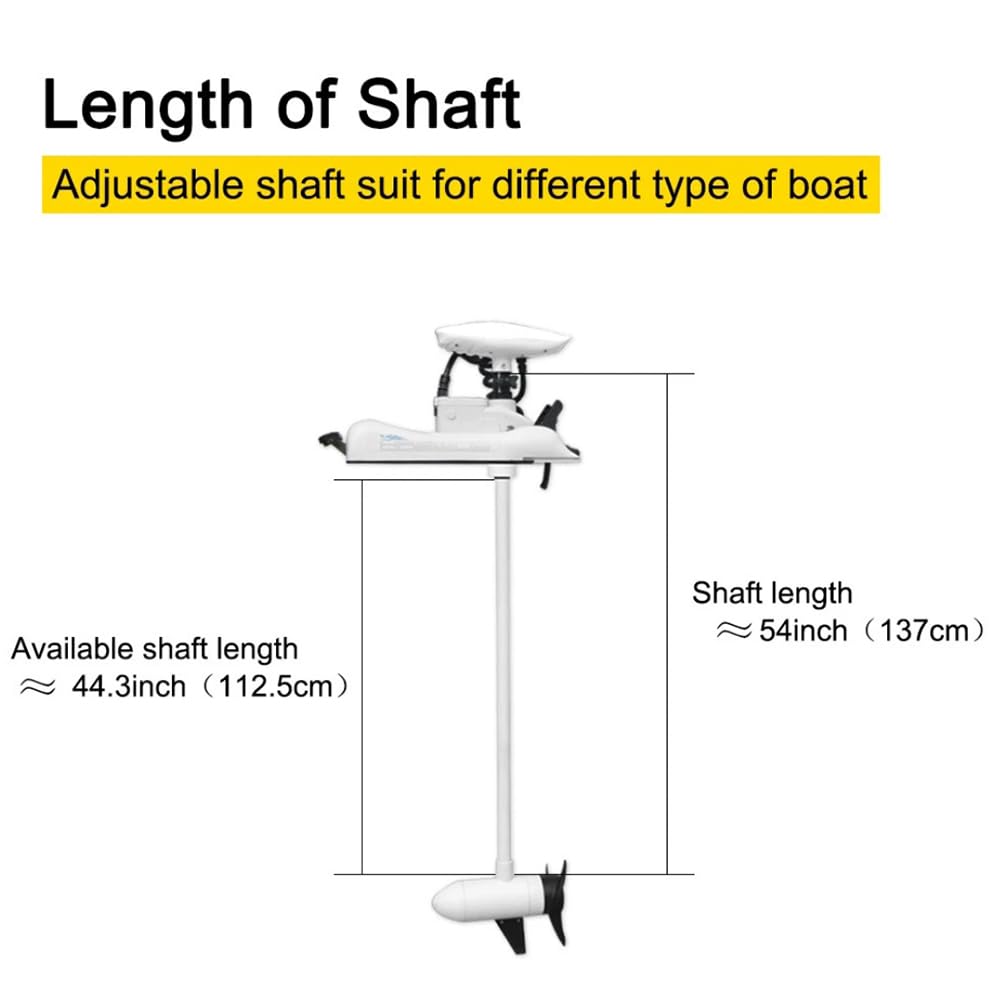 White 12V 55LBS 54inch Bow Mount Trolling Motor with Remote Control V786830