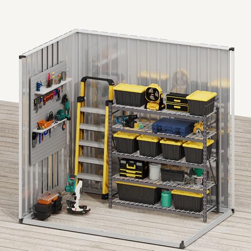 6x4ft Metal Outdoor Storage Shed with Window H334367