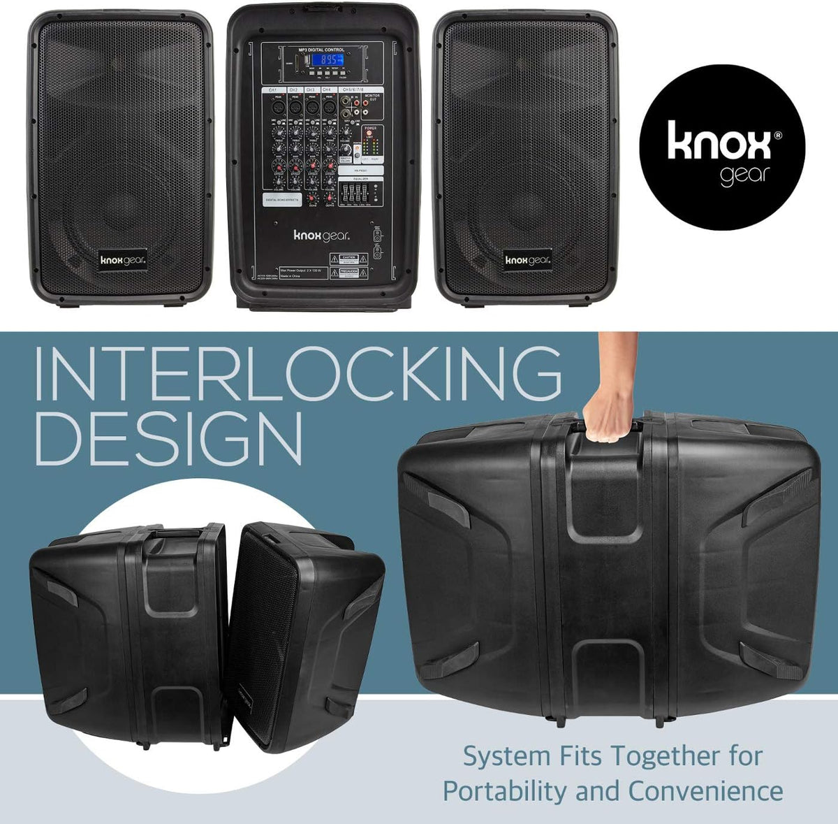 8 Channel Bluetooth PA System with Wired Microphone and Tripods F29029