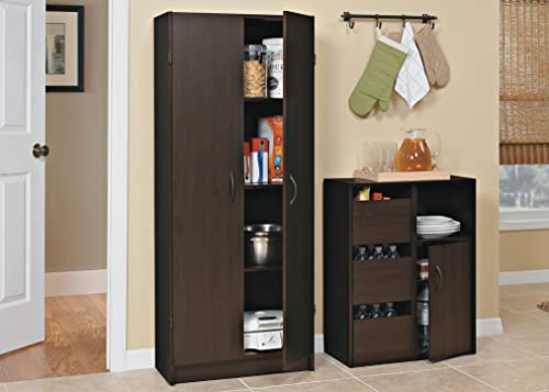 White 2 Door Pantry Cabinet with Adjustable Shelves A37865