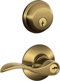 Antique Brass Single Cylinder Deadbolt and Keyed Entry Lever K327739
