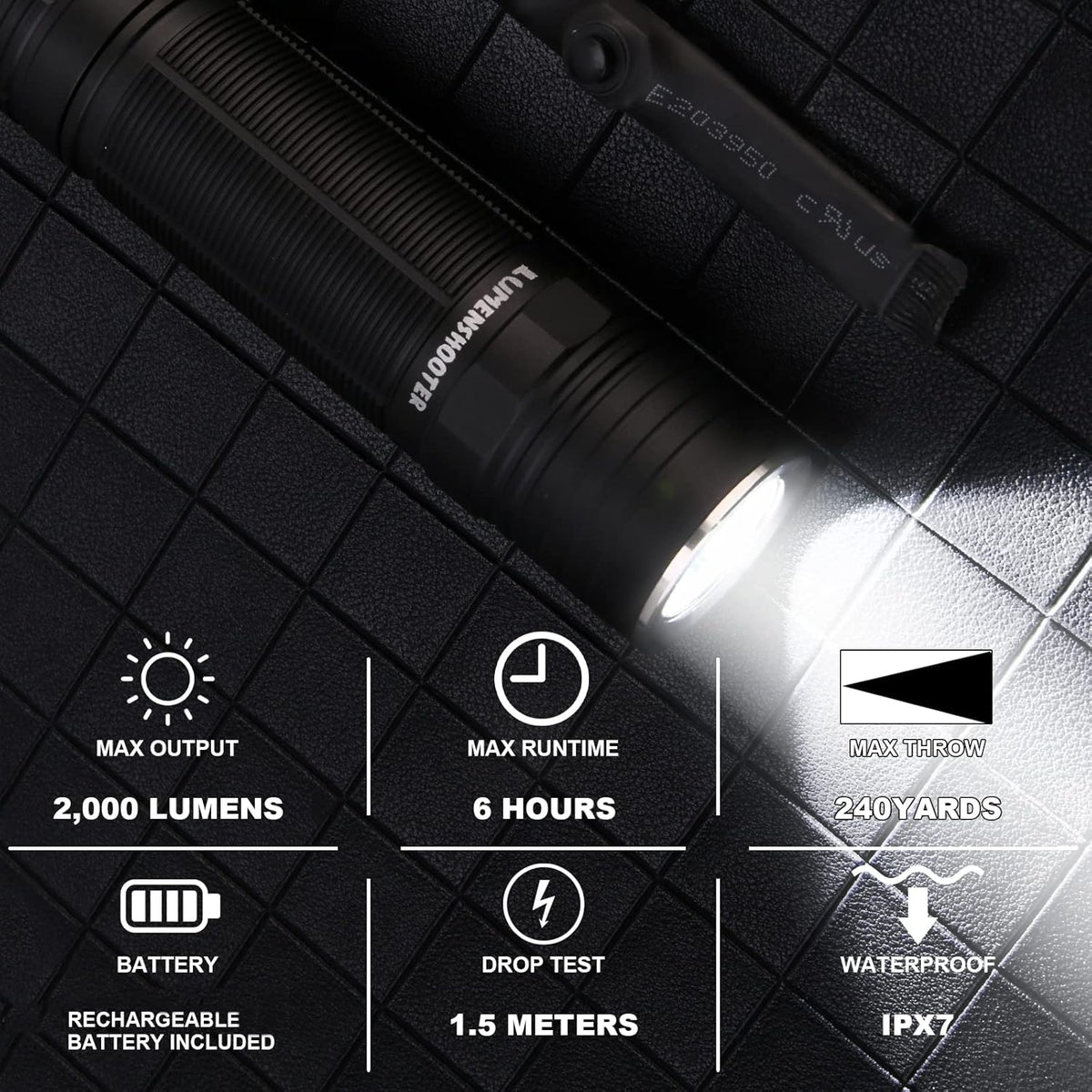 3000 Lumens Picatinny Rail Mount Tactical Flashlight with Pressure Switch C759
