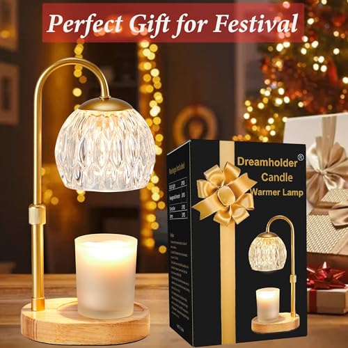 Gold Glass Electric Candle Warmer Lamp with Timer and Dimmer U623701