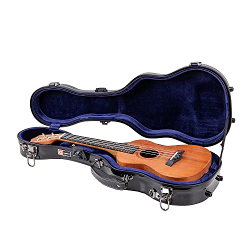 White Fiberglass Baritone Ukulele Case with Removable Shoulder Straps and TSA Lock K75738