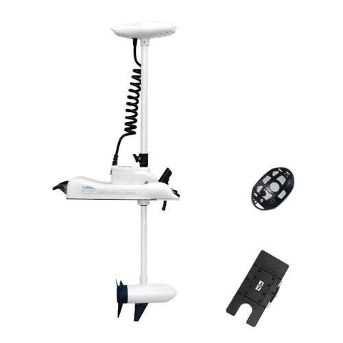 White 12V 55LBS 54inch Bow Mount Trolling Motor with Remote Control V786830