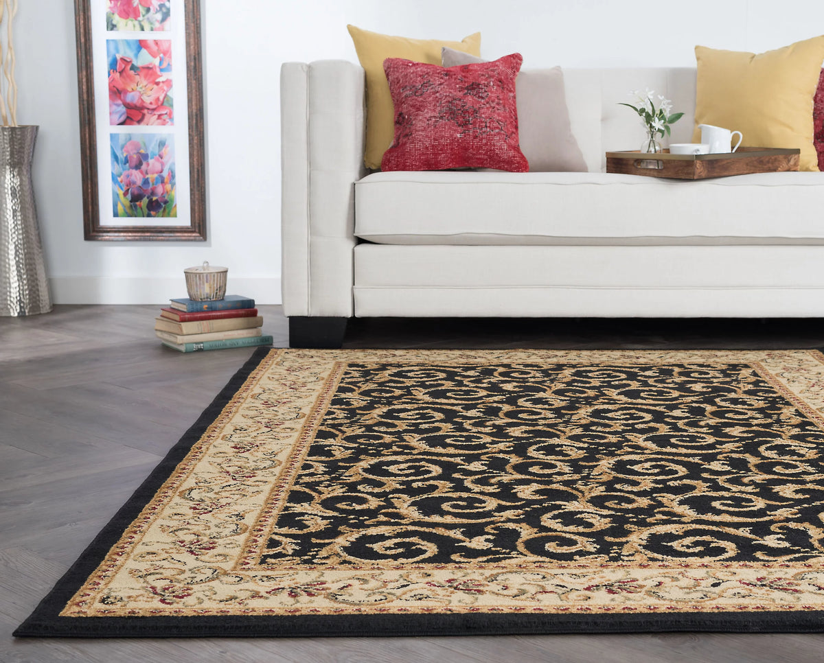 Black 8x10 Transitional Area Rug B2056