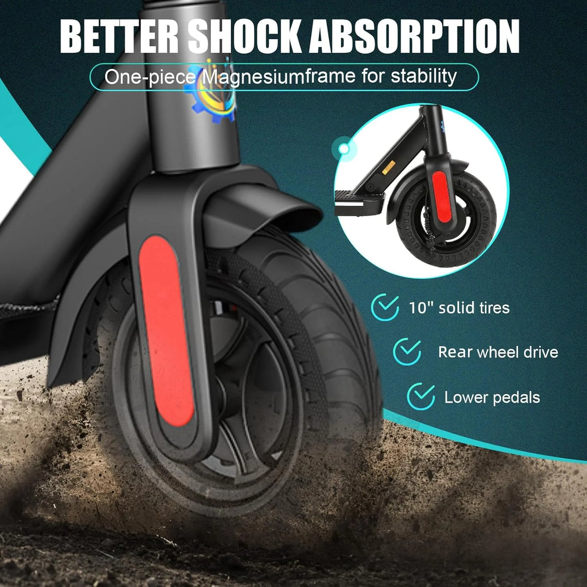 Electric Scooter for Adults, 20 Mph, 25 Miles Range, 500W Foldable W689