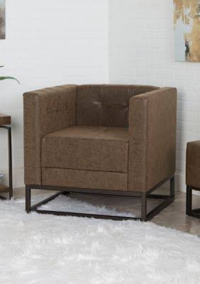 Brown Upholstered Accent Chair with Metal Base P957