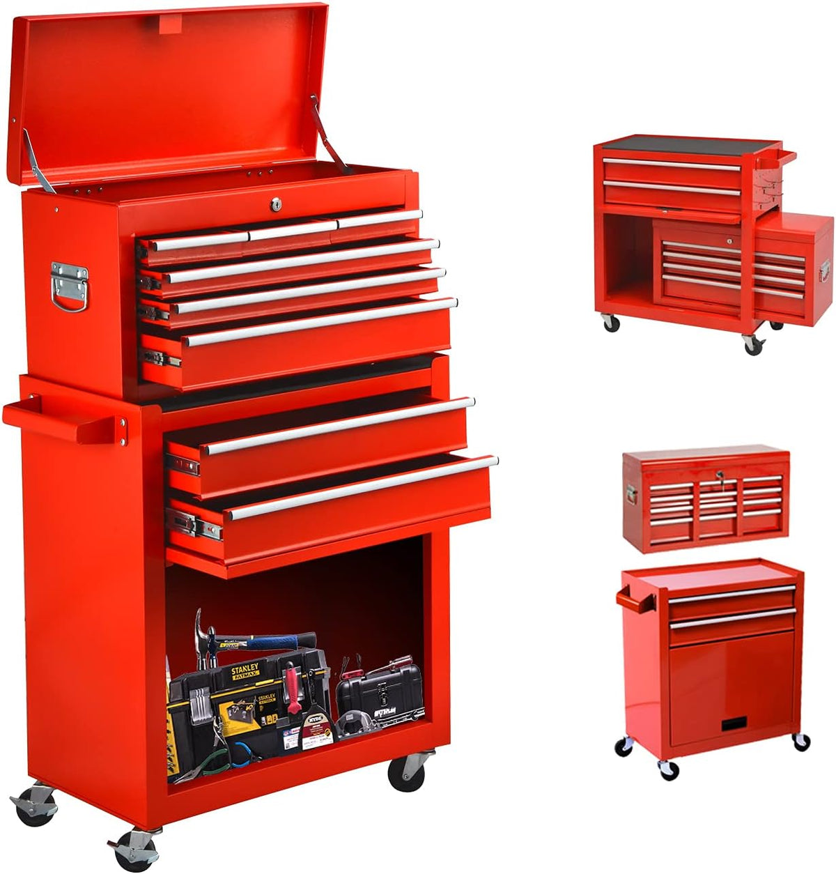8-Drawer Rolling Tool Cabinet with Wheels W2228