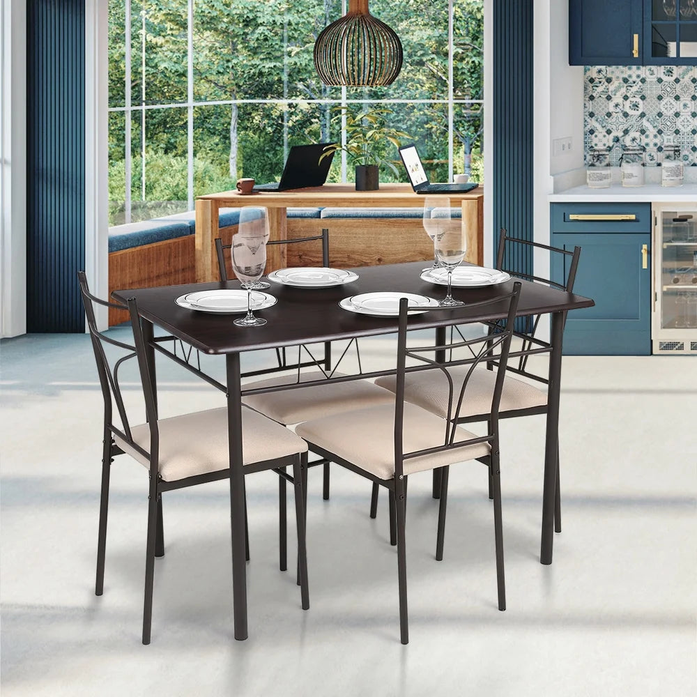 5 Pieces Dining Table and Chairs Set Q9265