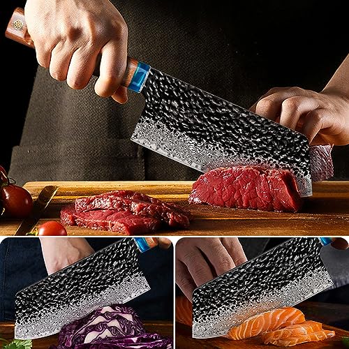 Damascus Nakiri knife 7 inch F27104