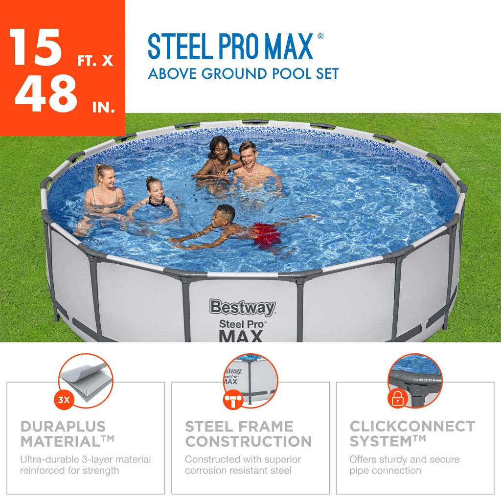 15' x 42 Round Above Ground Swimming Pool Set T361