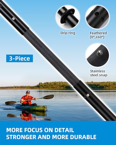 Adjustable Fishing Kayak Paddle with Paddle Leash H747279