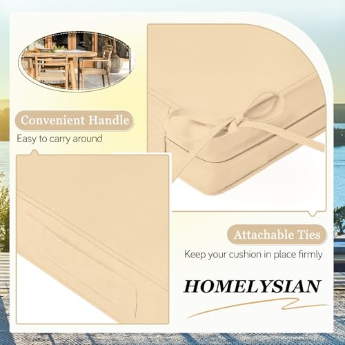 Waterproof Outdoor Chair Cushions Set of 2, Square 19 x 19 with Ties and Removable Covers L98387