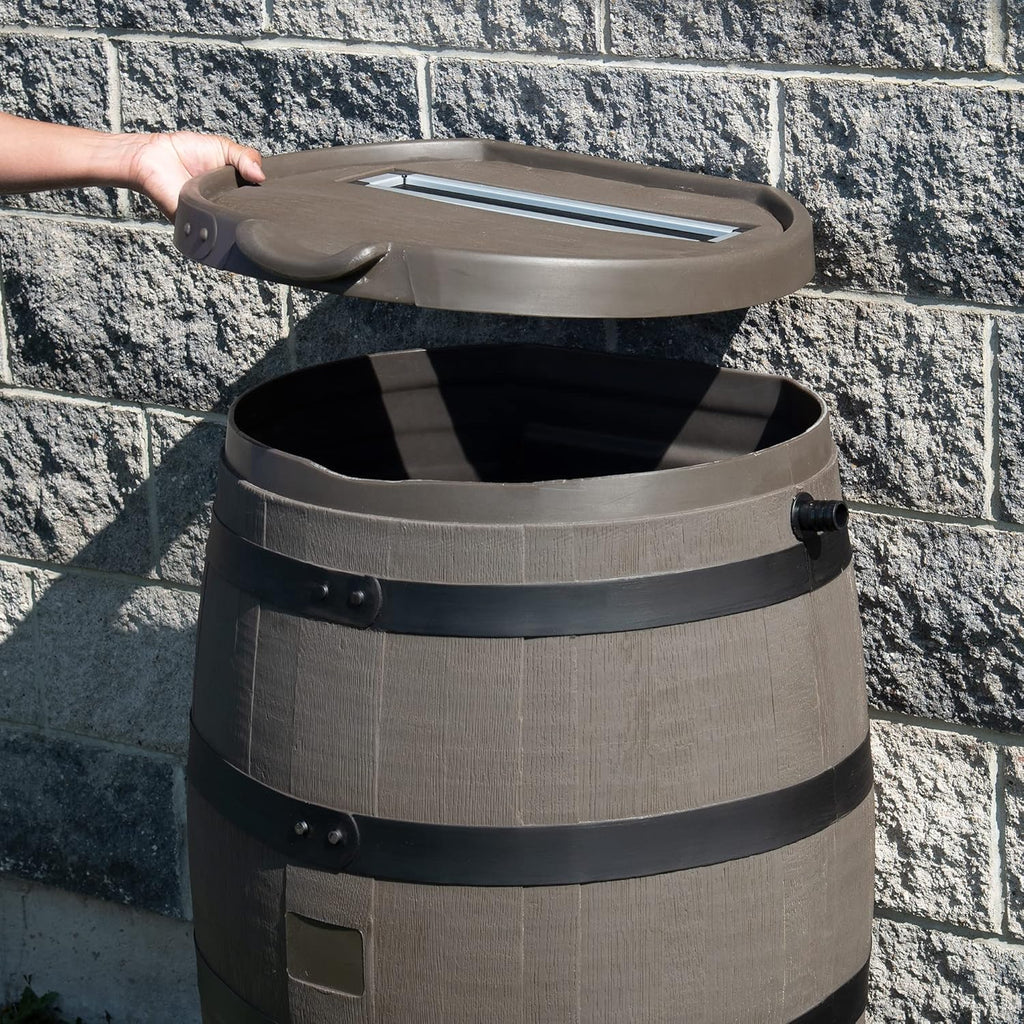 55 Gallon Polyethylene Rain Barrel with Removable Lid A452