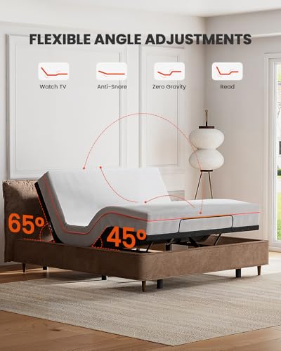 Queen Adjustable Bed Frame with Massage, Wireless Remote, USB Ports Y71201
