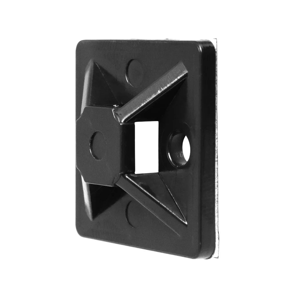Black Mounting Base for Cable Runs, 100 Pack B5137