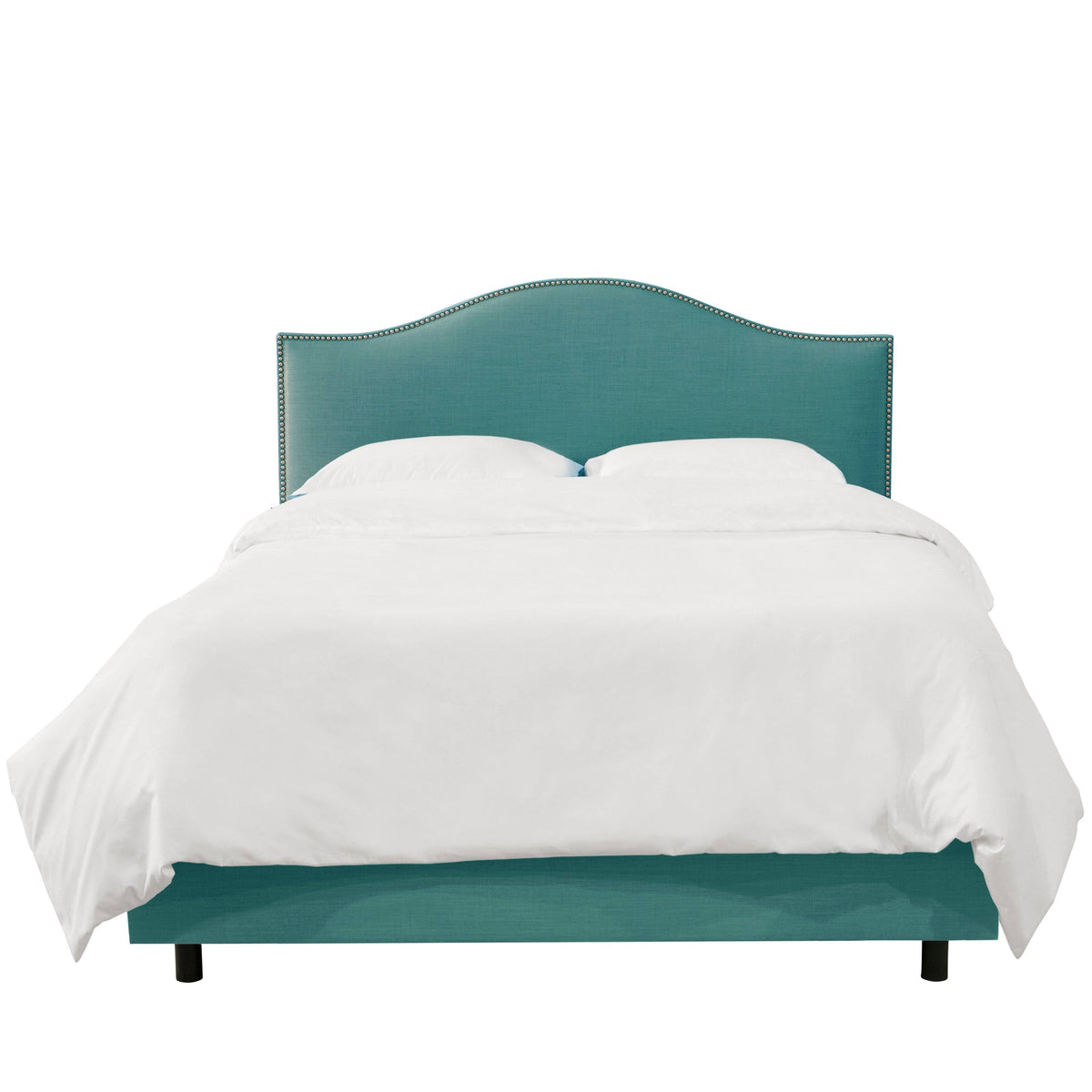 Blue Nail-Buttoned Twin Bed N33703