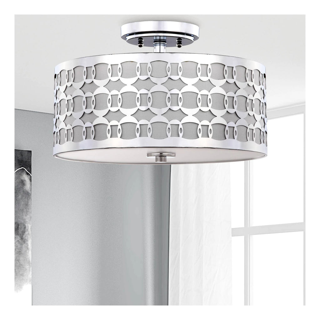 3-Light Chrome Semi-Flush Mount J771106