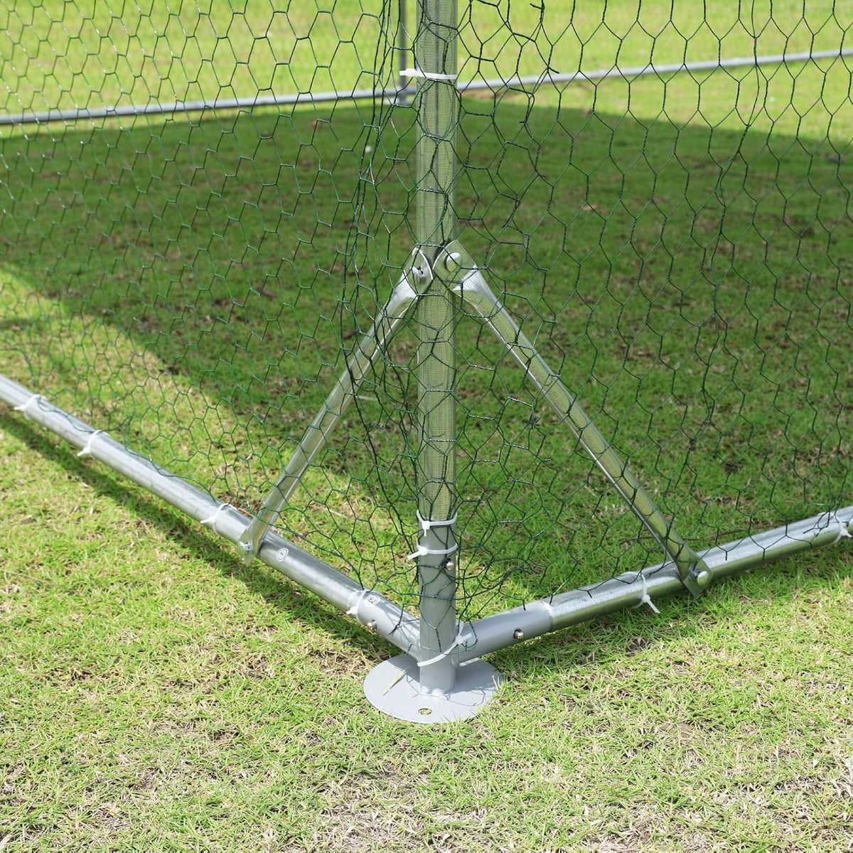 Large Metal Chicken Coop Walk-in Poultry Cage with Waterproof and Anti-Ultraviolet Cover (9.2'W x 12.5'L x 6.5'H) C5171