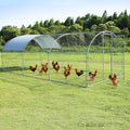 Large Metal Chicken Coop Walk-in Poultry Cage with Waterproof and Anti-Ultraviolet Cover (9.2'W x 12.5'L x 6.5'H) C5171