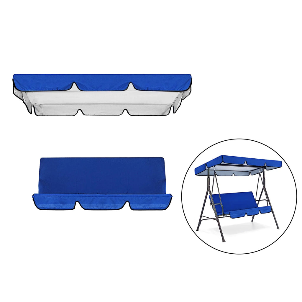 Blue Patio Swing Cushion Set for 3 Seater Swing Chairs U57597