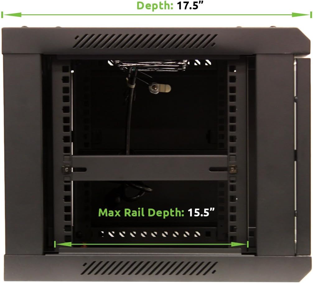 6U Wall Mount Network Server Cabinet Rack Enclosure Glass Door Lock M596536
