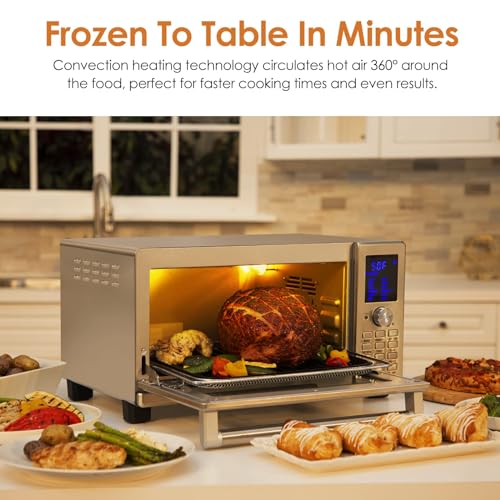10-in-1 Air Fryer Toaster Oven, 21-Qt Stainless Steel B486109