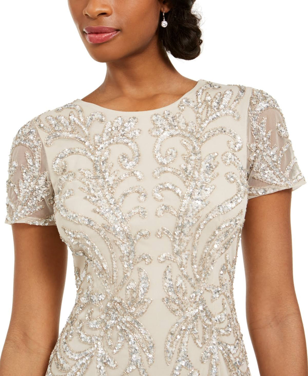 Biscotti Beige Embellished Gown P473734