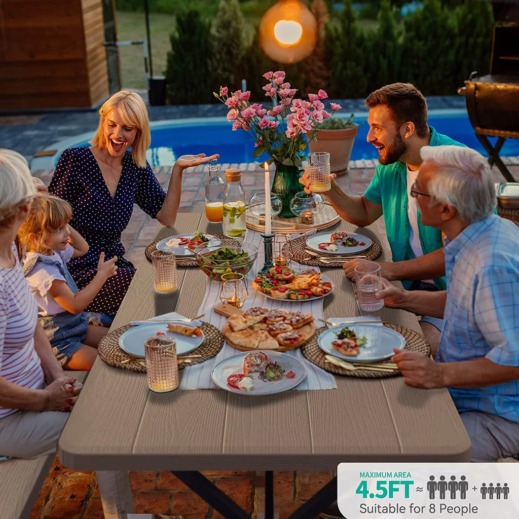 Heavy-Duty Outdoor Picnic Table Set with Weatherproof Resin Tabletop O5271