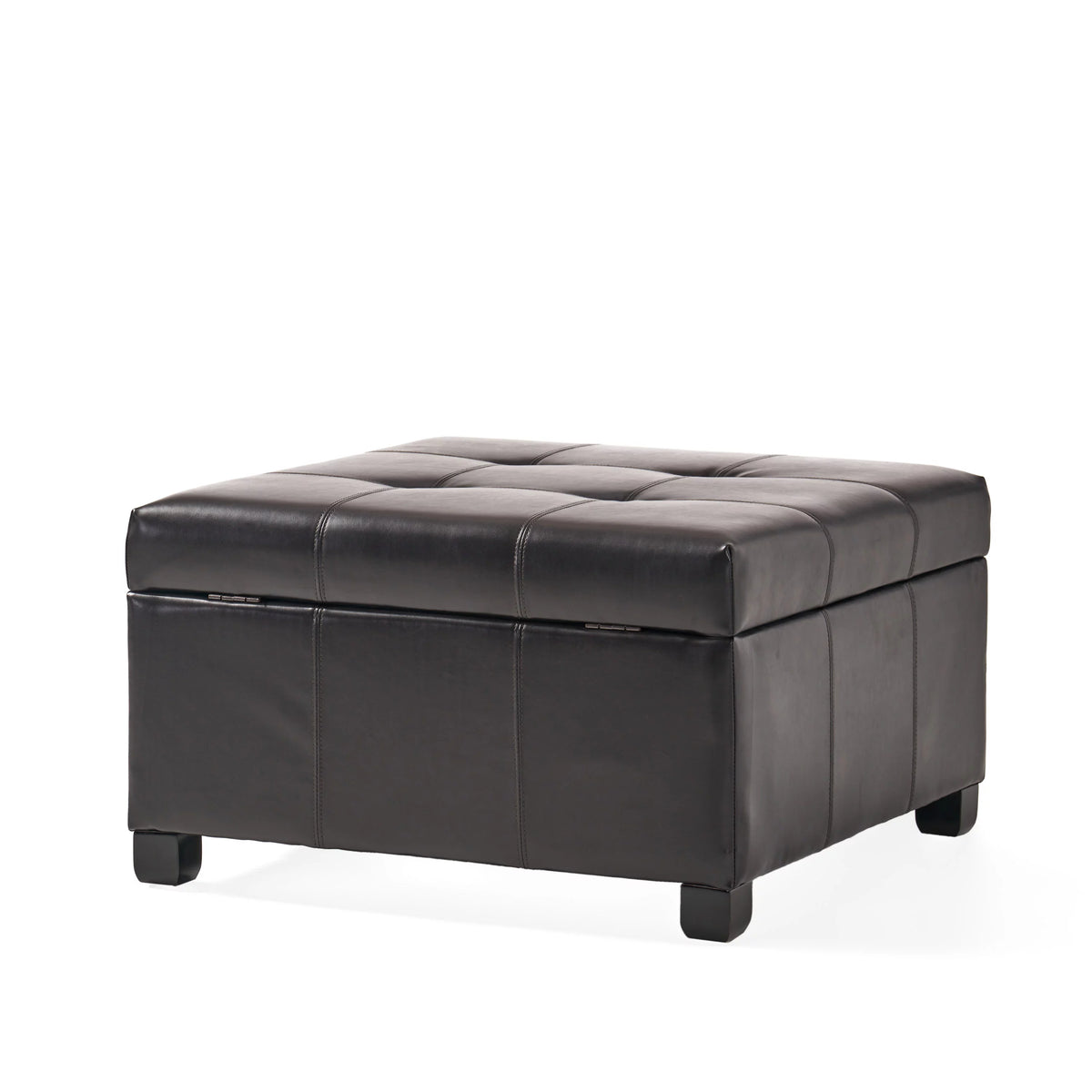 Espresso Bonded Leather Storage Ottoman J651